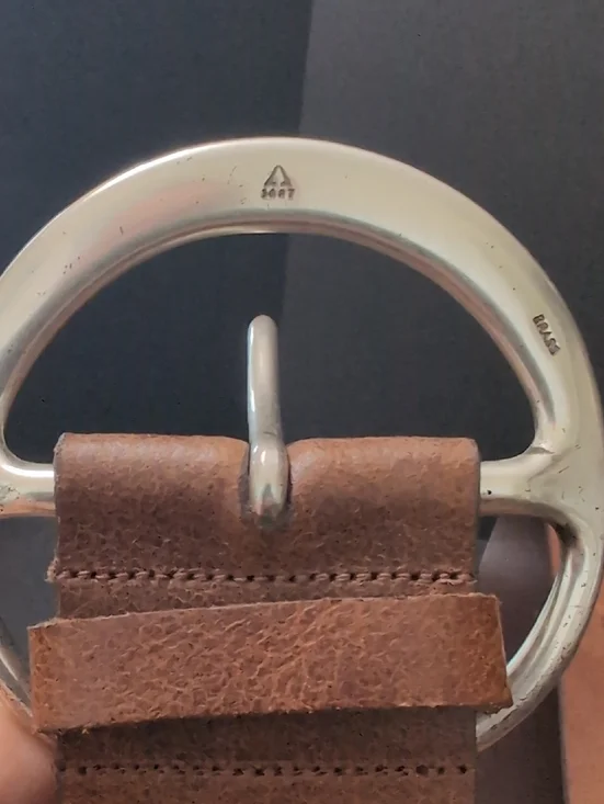 VGT,FH By Fullum & Holt Women's Wide Brown Leather Belt with Brass Buckle. - Picture 5 of 12